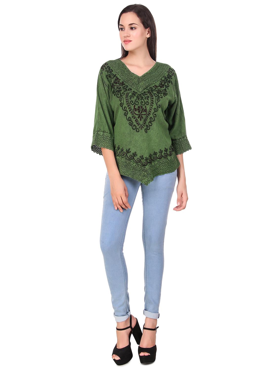 lace detail embroidered top - 16510425 - Standard Image - 3