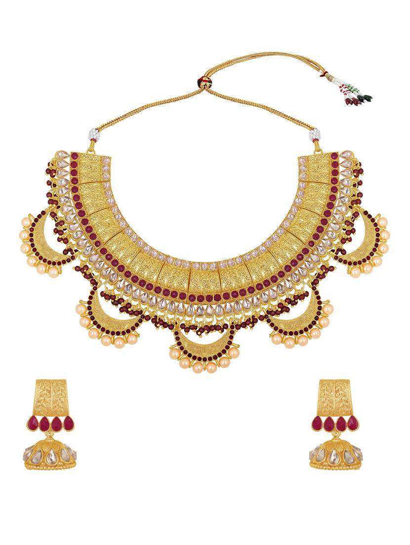 red metal necklaces and earring - 16515627 - Zoom Image - 0
