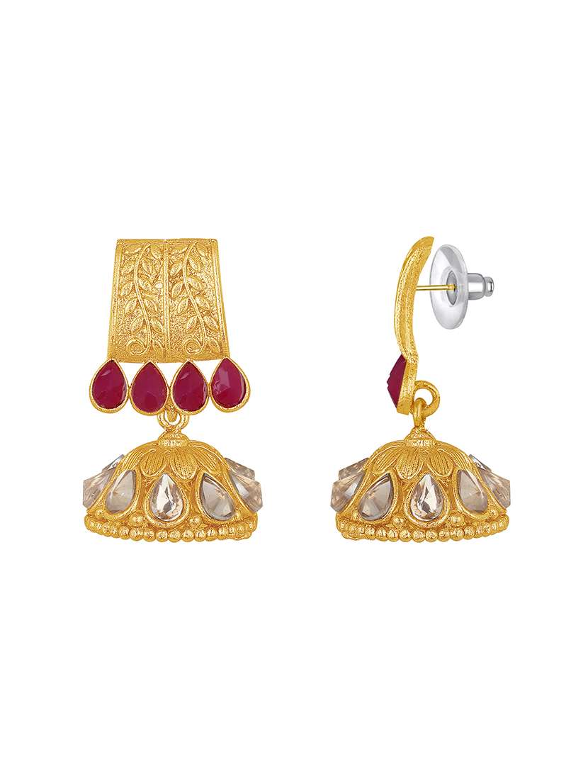 red metal necklaces and earring - 16515627 - Standard Image - 3