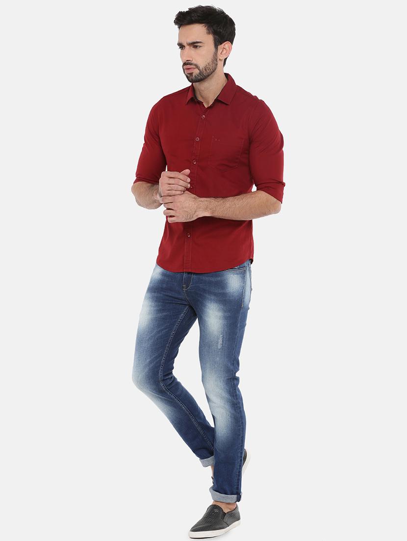 red solid casual shirt - 16516628 - Standard Image - 3