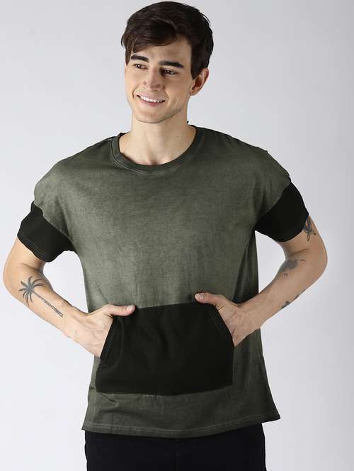 olive green cut & sew ombre t-shirt - 16516750 -  Standard Image - 0