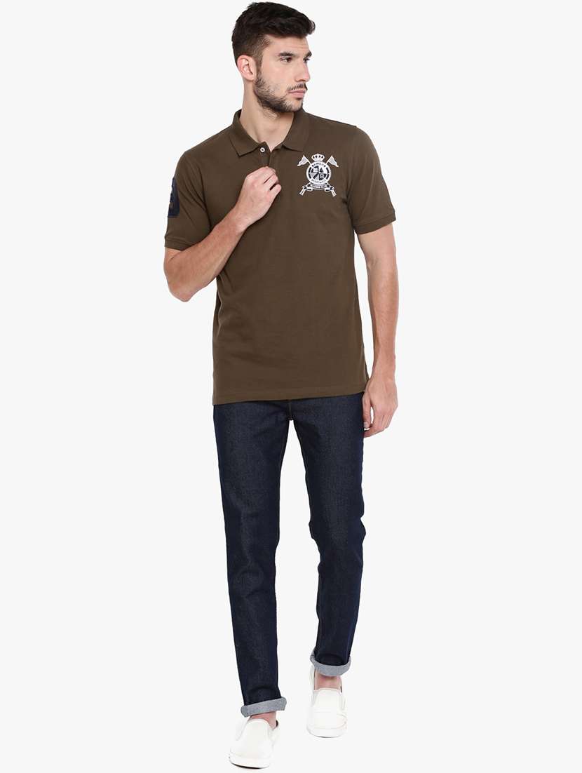 olive green polo t-shirt - 16516971 - Standard Image - 3