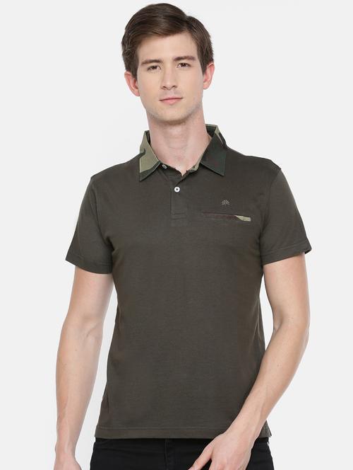 olive green solid pocket t-shirt - 16516996 - Standard Image - 0
