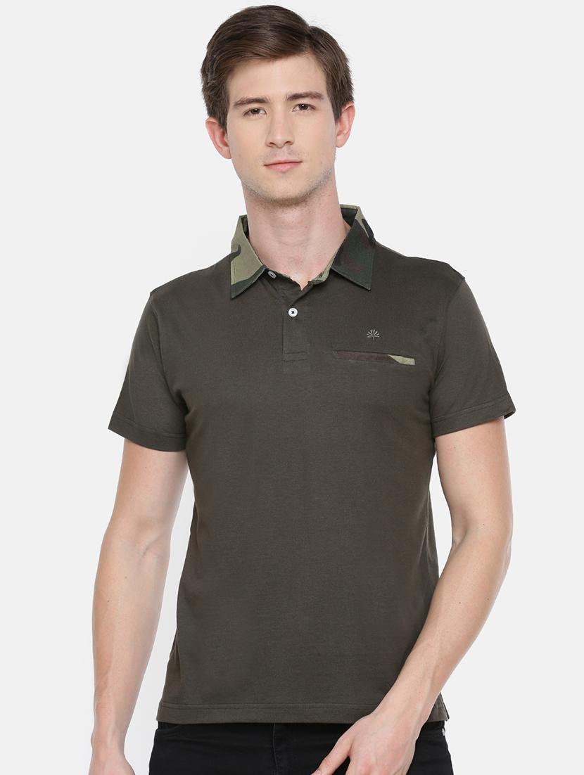 olive green solid pocket t-shirt - 16516996 - Zoom Image - 0