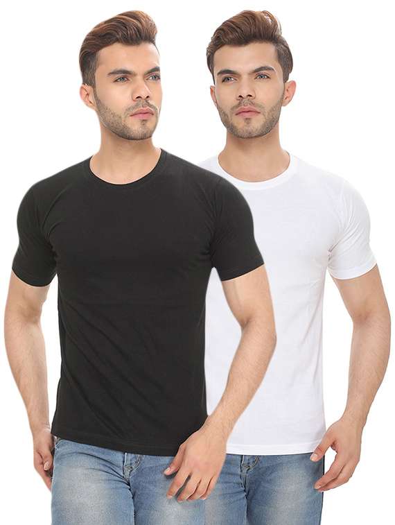 black and white solid combos t-shirt
