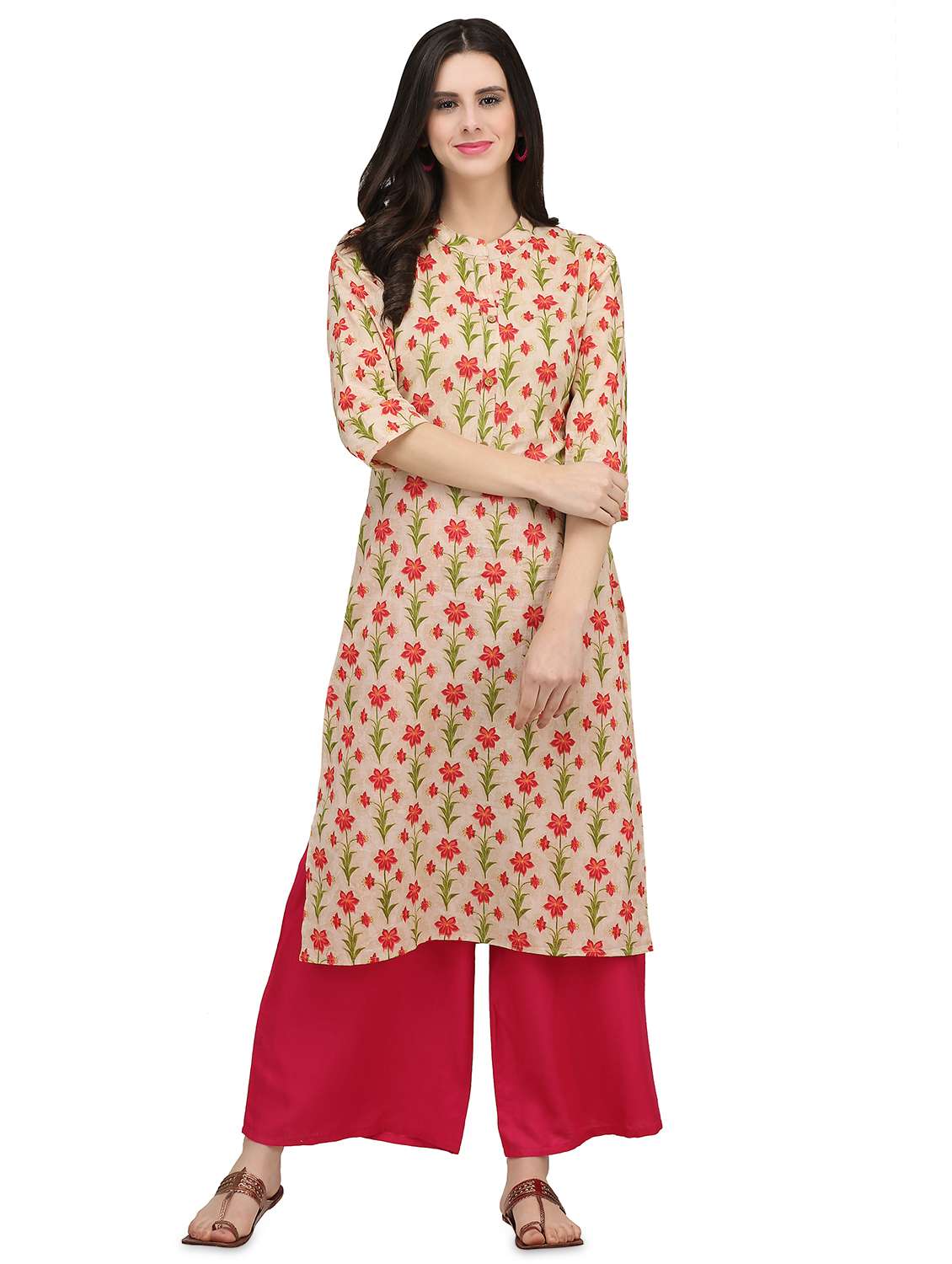 floral straight kurta
