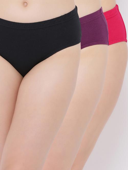 set of 3 mid rise solid hipster panty - 16520127 -  Standard Image - 0