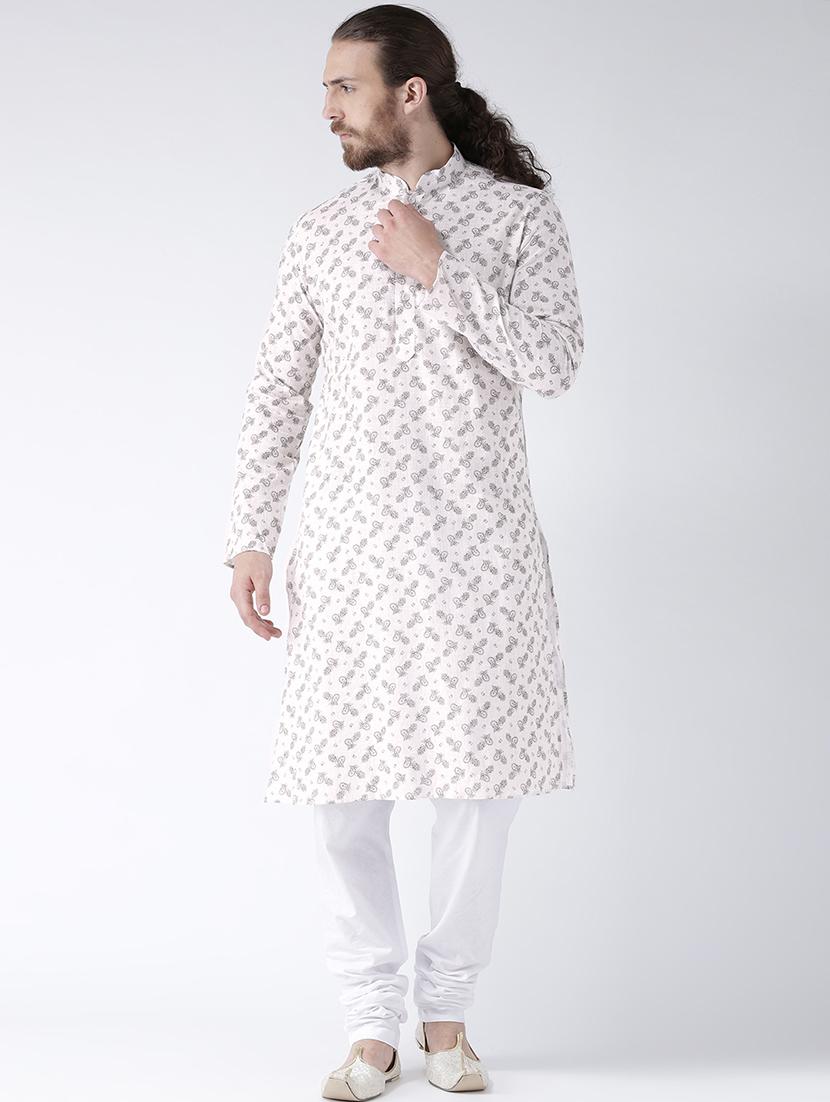 beige linen kurta pyjama set - 16520708 - Zoom Image - 0