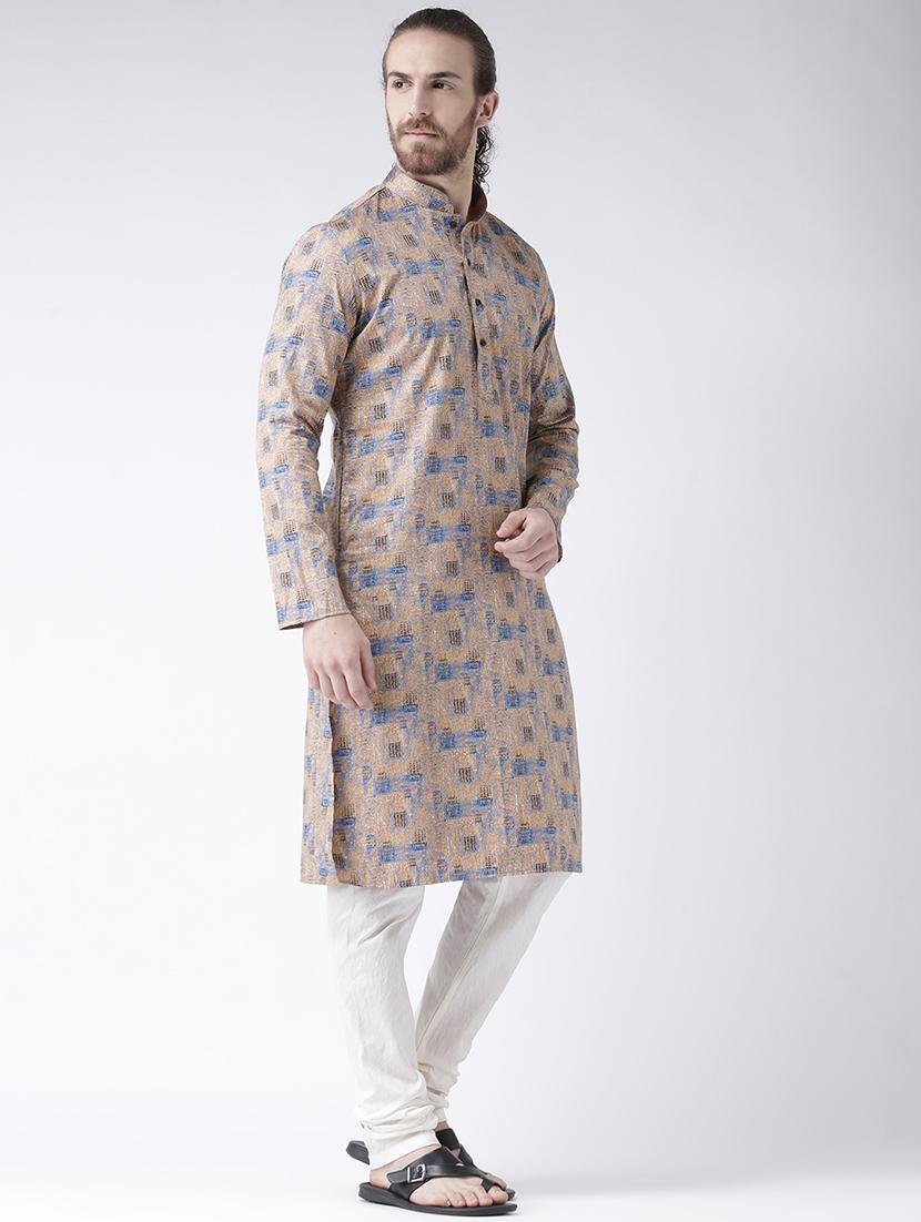 brown linen kurta pyjama set - 16520756 - Standard Image - 3