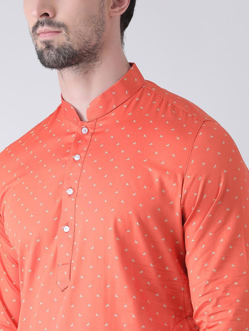 orange printed kurta pyjama set - 16520793 - Standard Image - 3