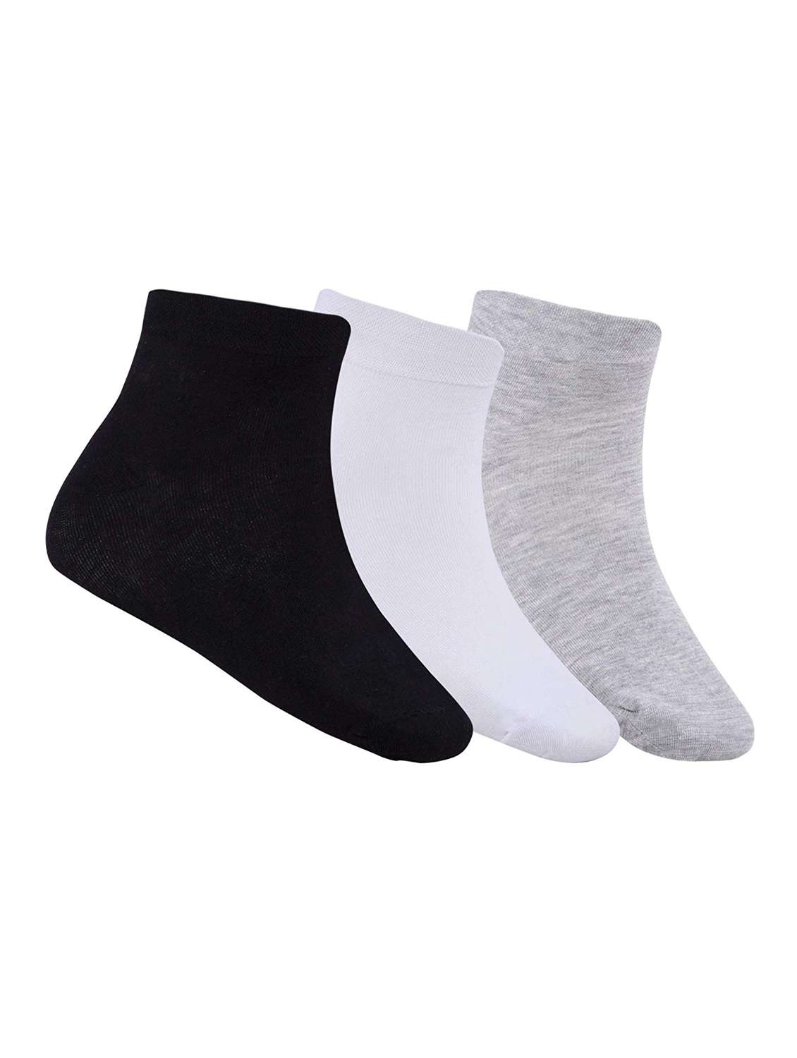 set of 3 multi colored cotton ankle length sock