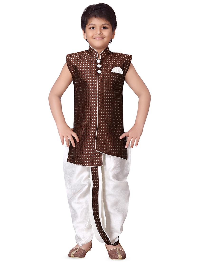 brown silk sherwani suit set - 16521348 - Zoom Image - 0