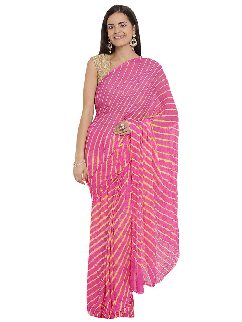 leheriya print saree with blouse - 16524735 - Zoom Image - 0
