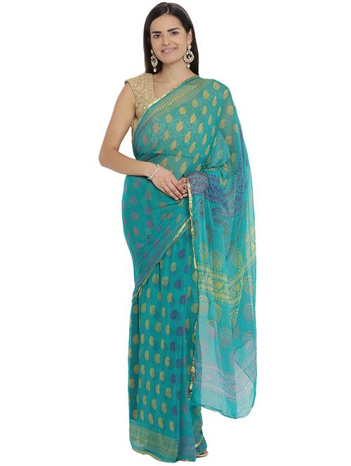 paisley printed saree with blouse - 16524737 -  Standard Image - 0