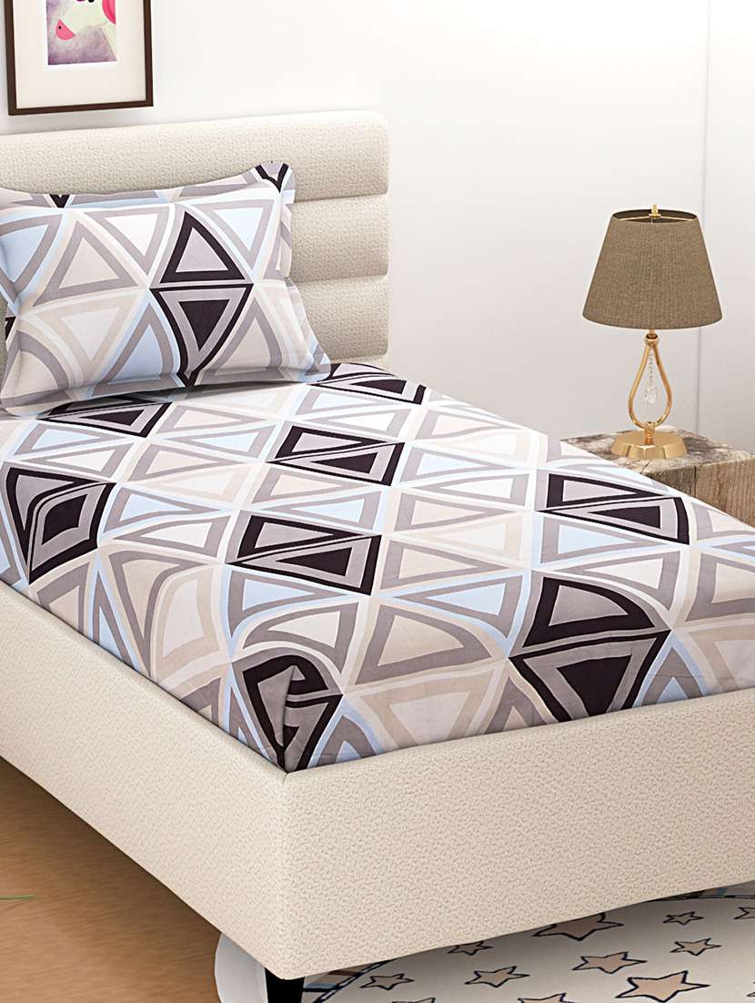 cotton single bedsheet with 1 pillow cover