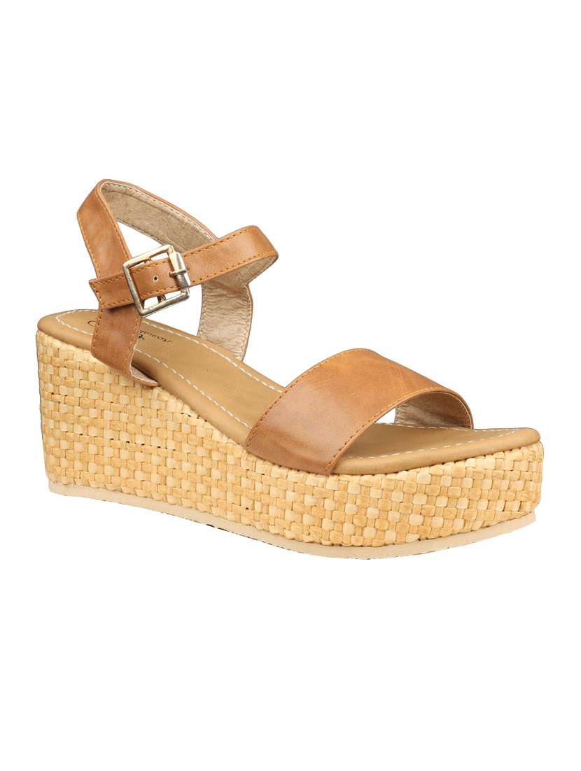 tan ankle strap wedges - 16525831 - Zoom Image - 0