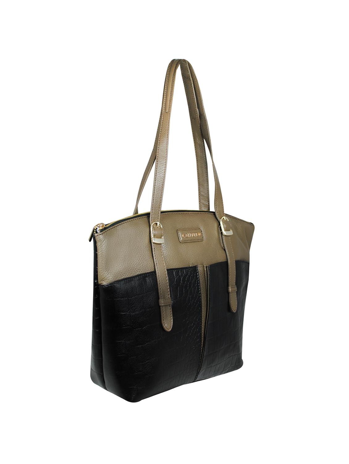 black leather regular tote - 16526349 - Standard Image - 3