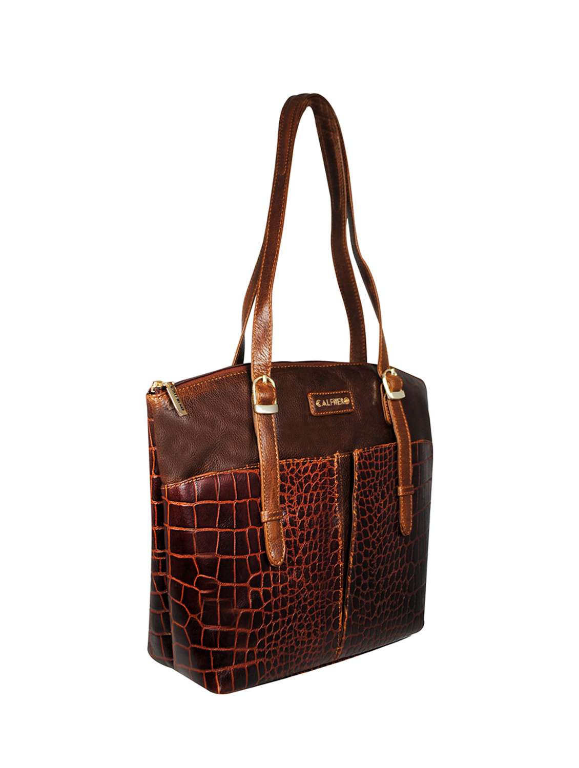 brown leather regular tote - 16526350 -  Standard Image - 3