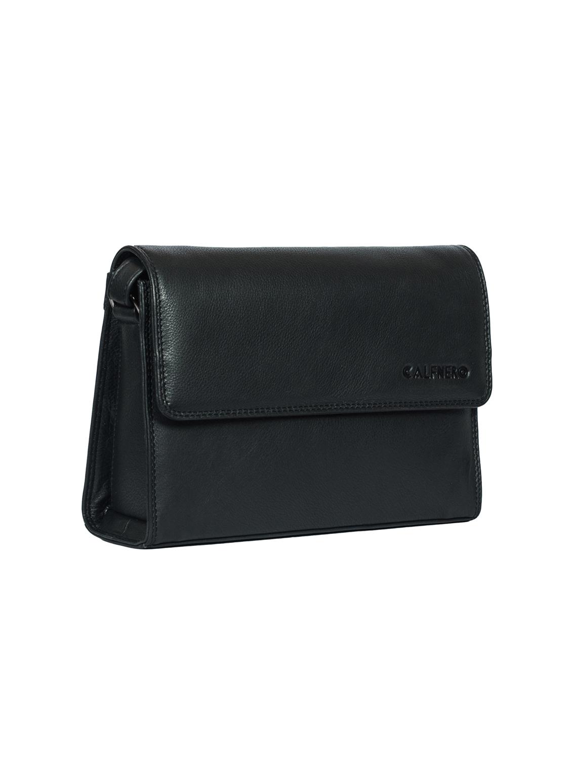 black solid regular sling bag - 16526353 - Standard Image - 3