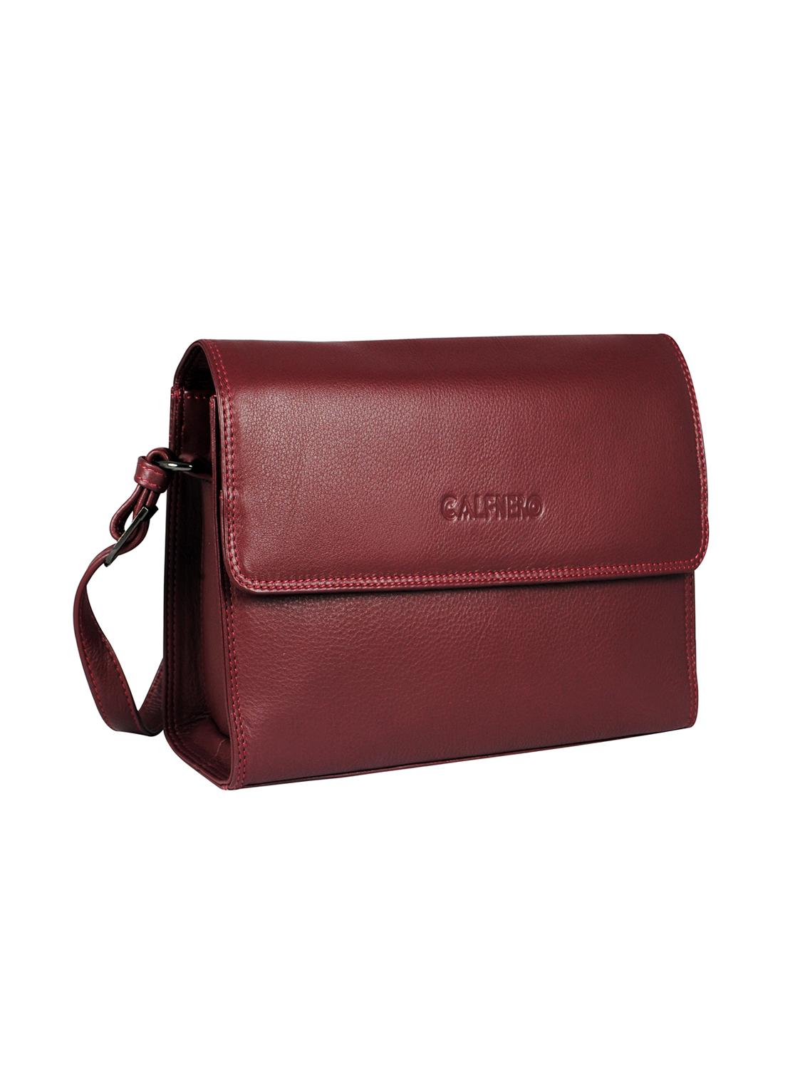 maroon solid regular sling bag - 16526357 - Standard Image - 3