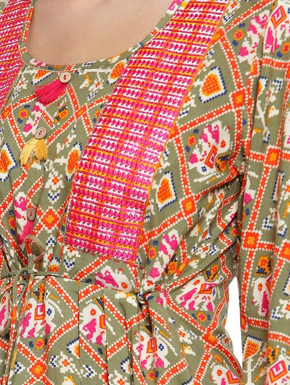 printed straight kurta - 16526530 - Standard Image - 3