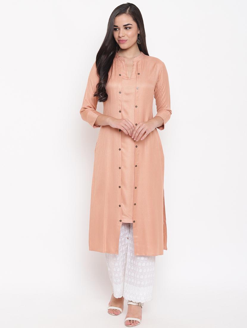 stripes straight kurta - 16526943 -  Zoom Image - 0