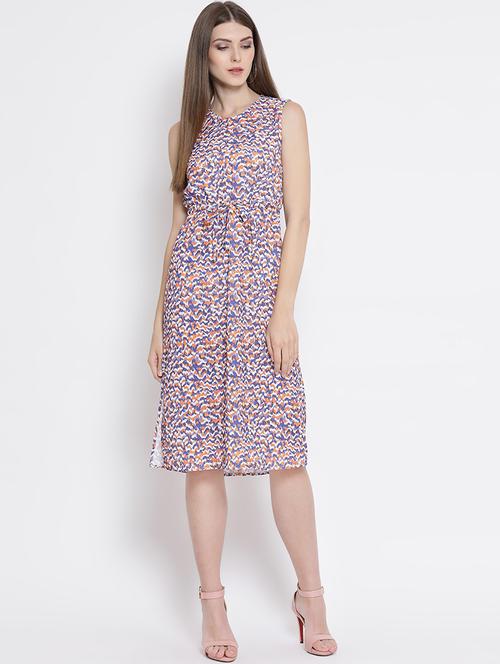 drawstring waist printed a-line dress - 16527668 -  Standard Image - 0