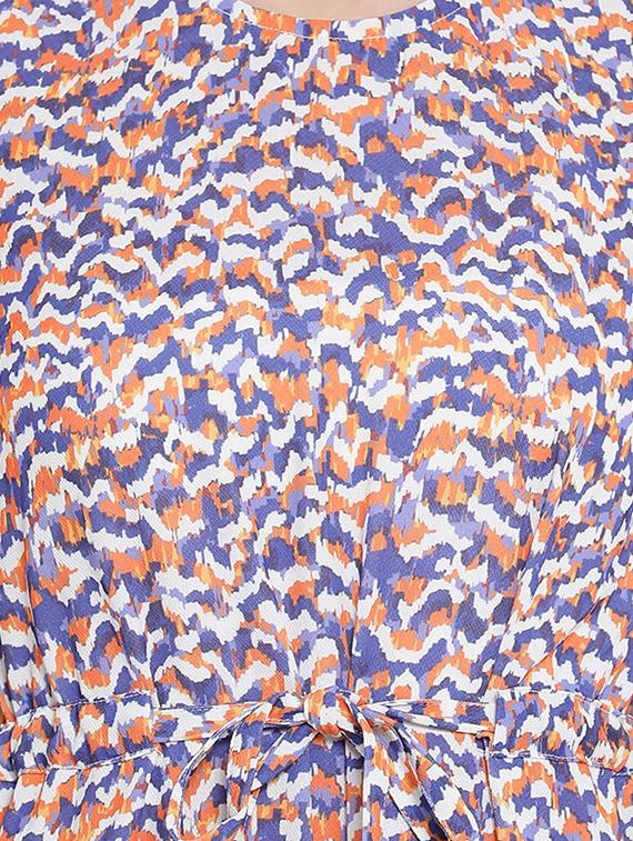 drawstring waist printed a-line dress - 16527668 - Standard Image - 3