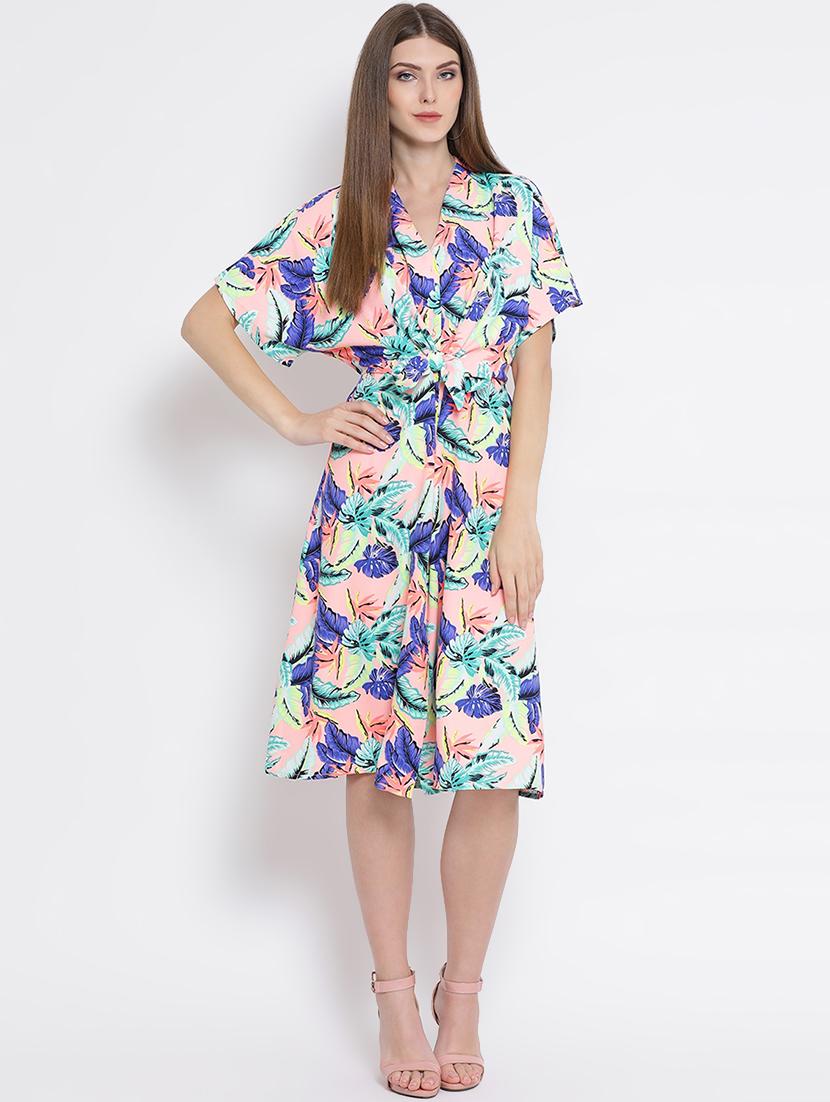tie front tropical a-lien dress - 16527673 - Zoom Image - 0