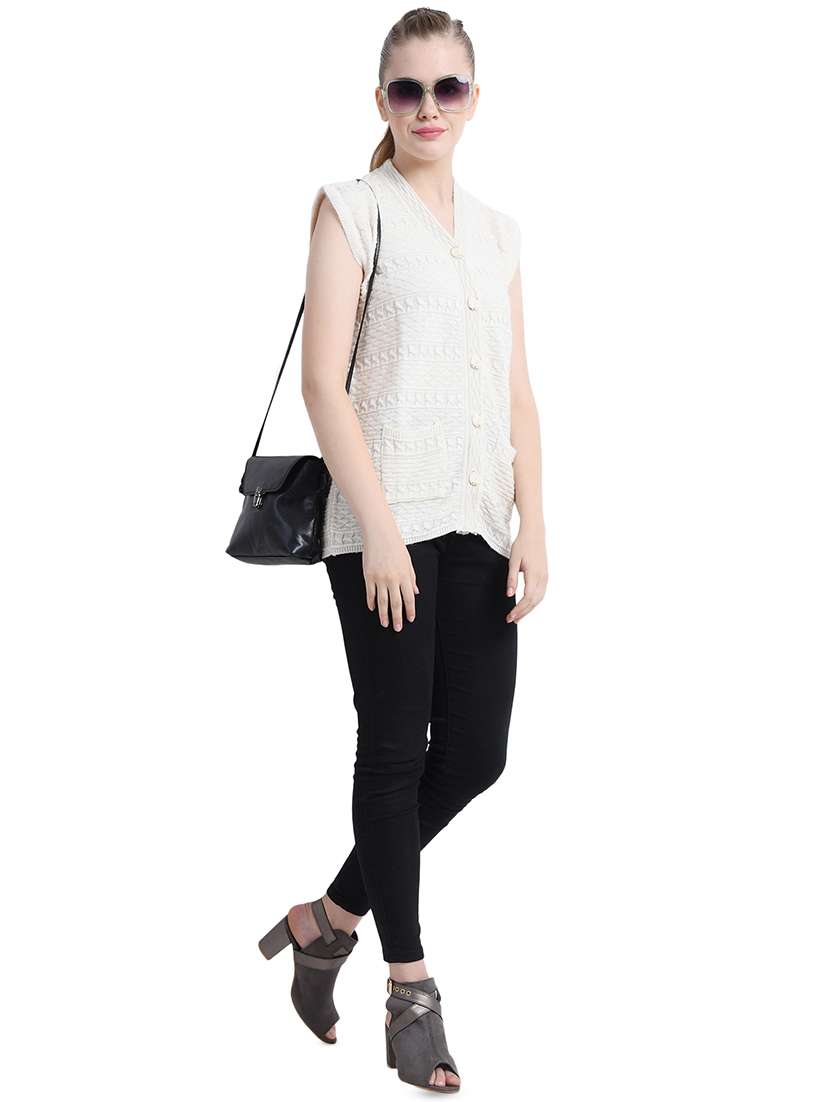 pocket detail sleeveless cardigan - 16528724 - Standard Image - 3