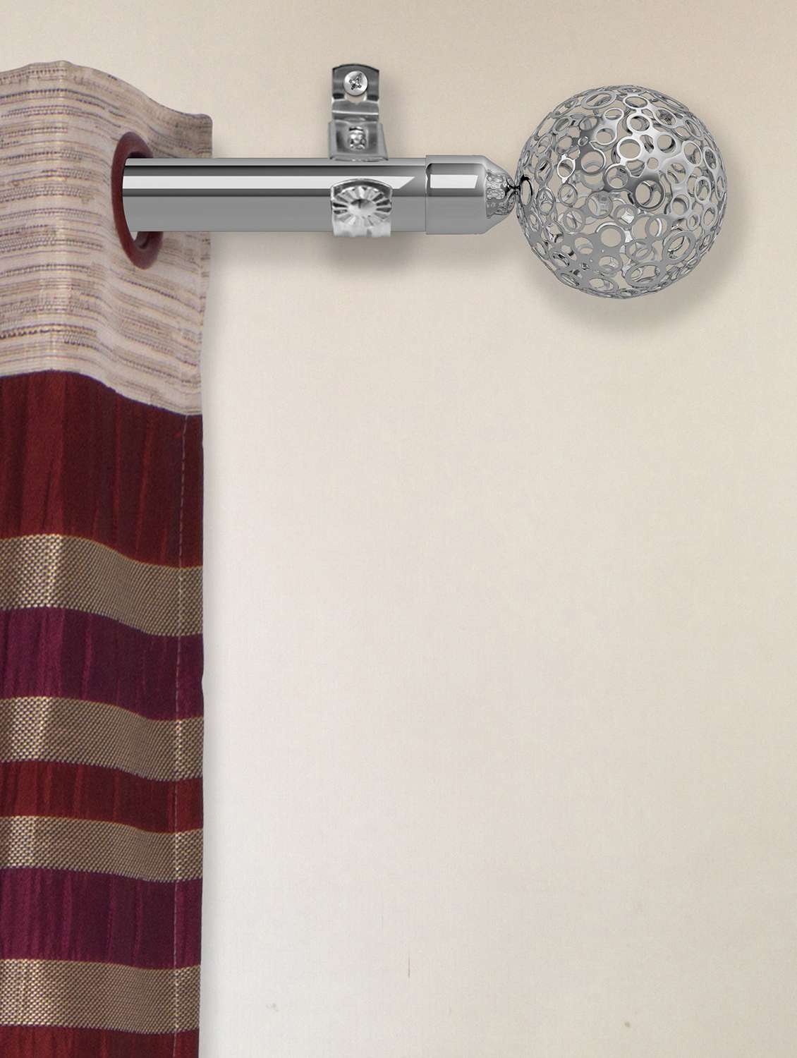 Buy Online Curtain Rod With Modern Finials And Brackets From