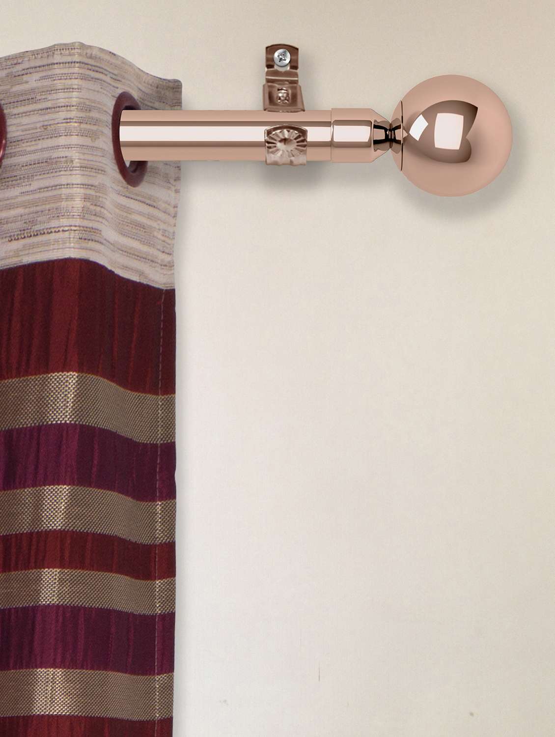 Buy Curtain Rod With Modern Finials And Brackets For Unisex From