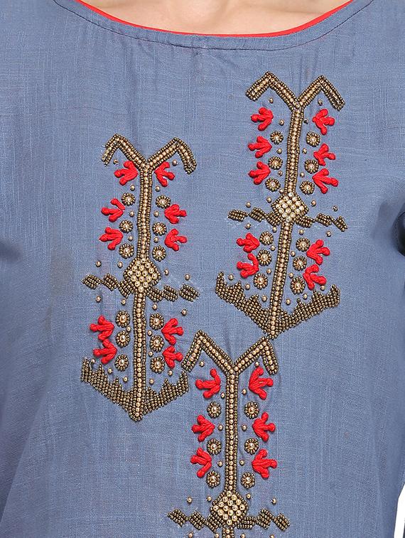 embellished churidaar unstitched suit - 16530450 - Standard Image - 3