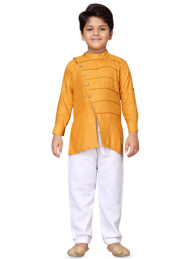 yellow cotton kurta pyjama set - 16530661 -  Zoom Image - 0