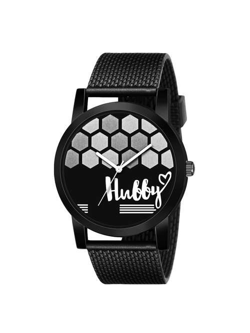 lorenz"hubby" black analog watch for boys | watch for men : mk-2081w - 16530802 - Standard Image - 0