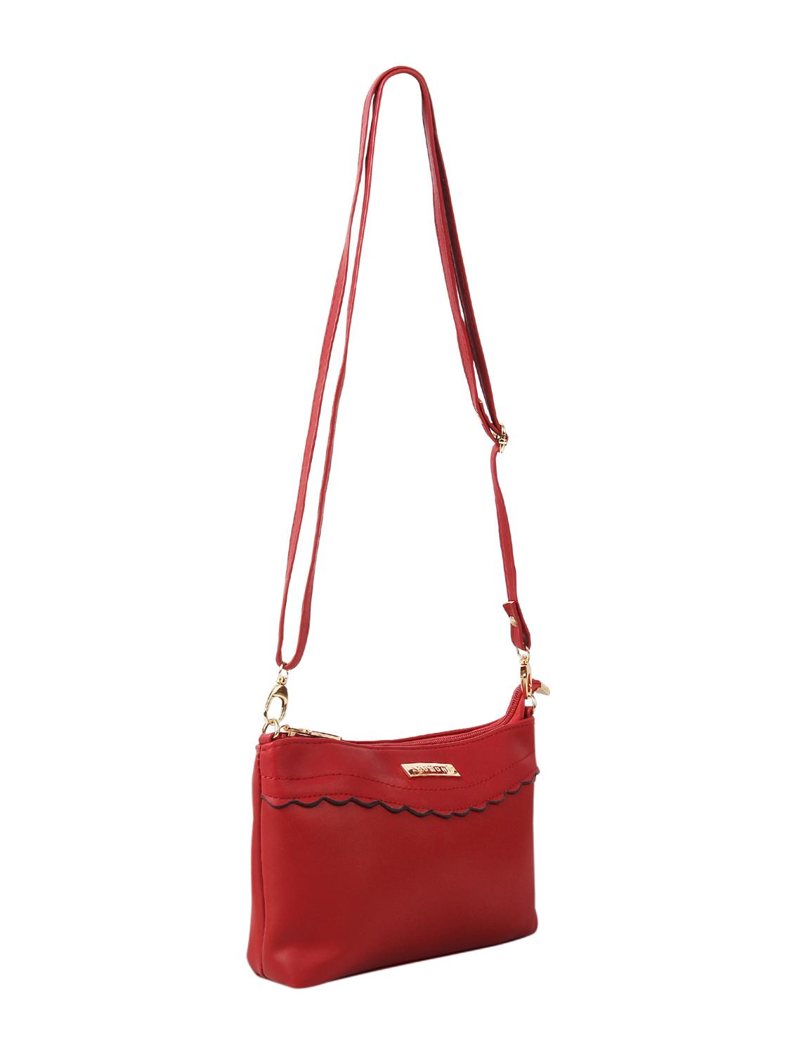 red leatherette (pu) sling bag - 16531197 - Standard Image - 3