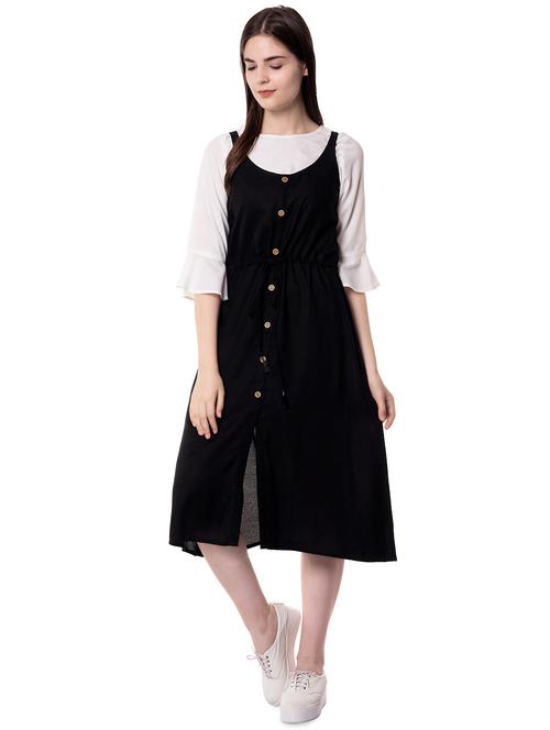 solid a-line ethnic dress - 16531623 -  Standard Image - 0