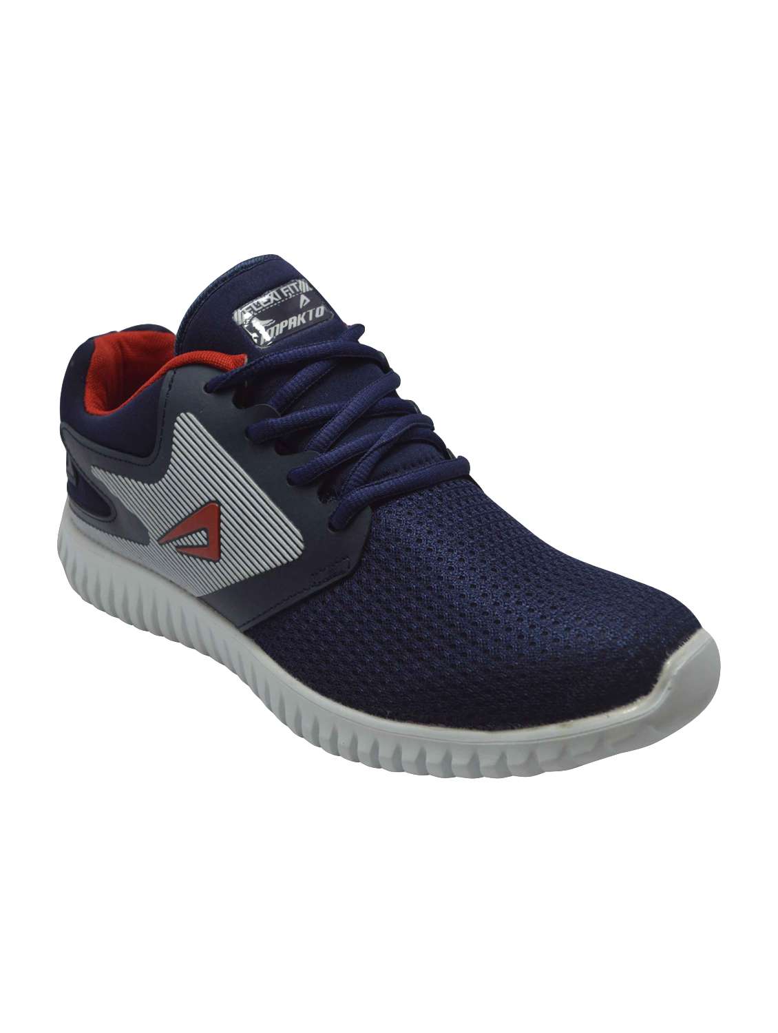 Buy online Ajanta Navy Blue Mesh Lace Up Sport Shoes from Footwear