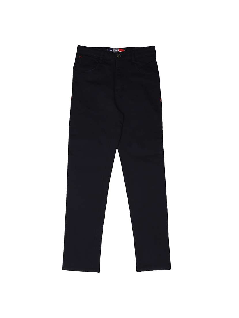 blue cotton blend casual trouser - 16533296 - Zoom Image - 0