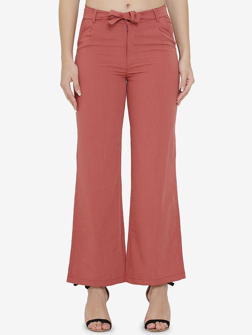 tie up waist solid wide leg trouser - 16536413 - Zoom Image - 0