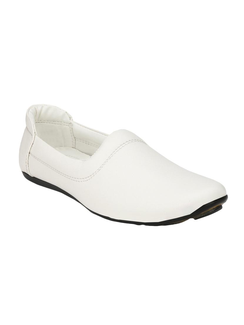 biggie white leatherette slipons