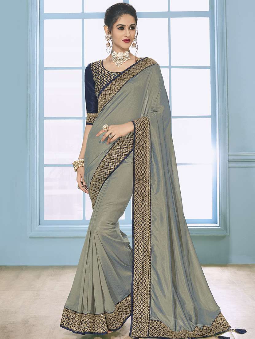 bordered woven saree with blouse