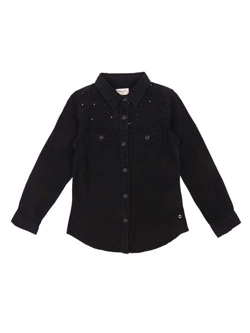 pocket patch sequin detailed shirt - 16537598 - Standard Image - 0