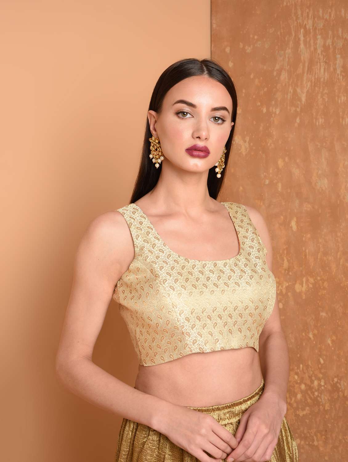 paisley brocade blouse