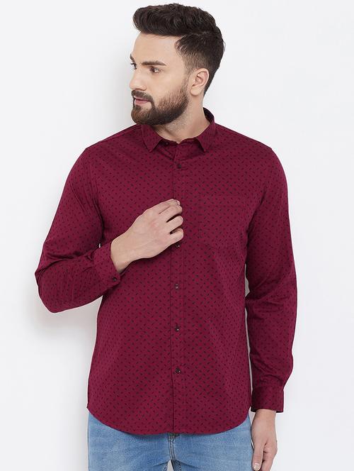 red printed casual shirt - 16539721 - Standard Image - 0