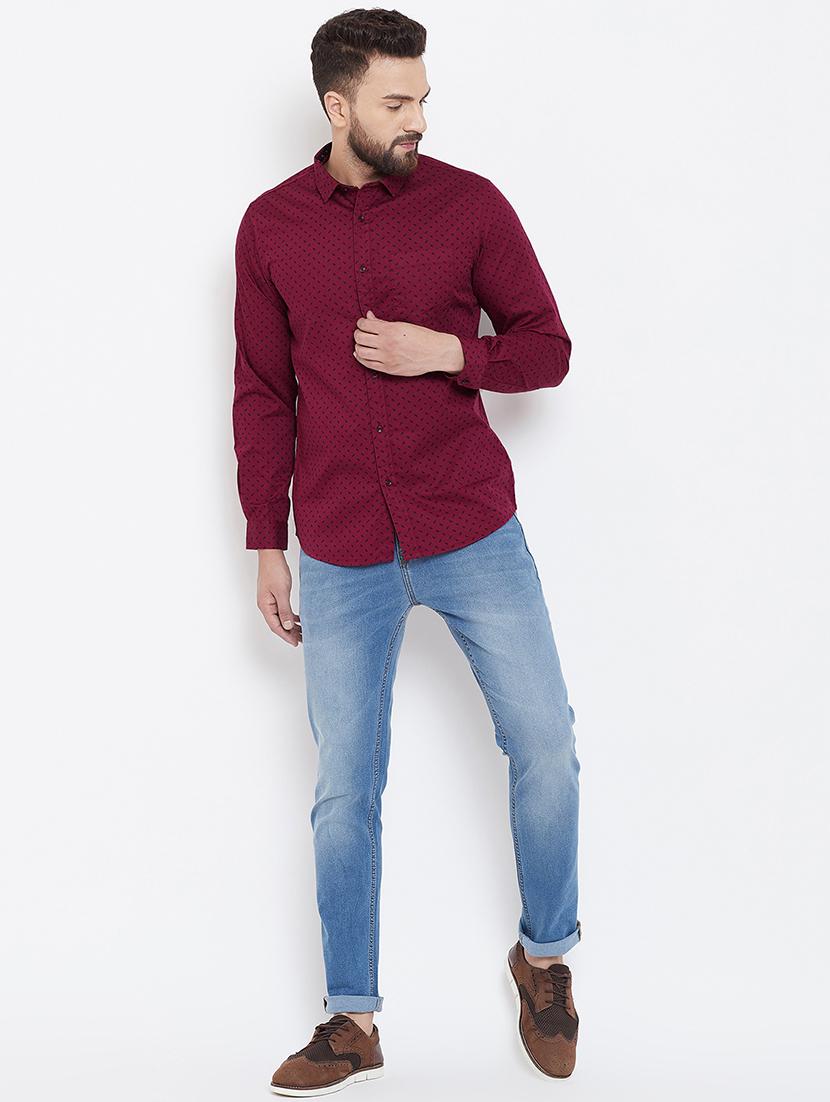 red printed casual shirt - 16539721 - Standard Image - 3