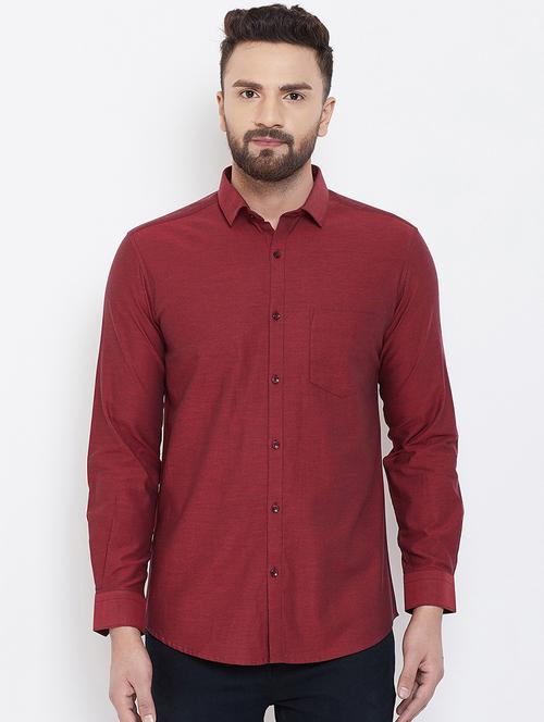 red solid casual shirt - 16539730 -  Standard Image - 0