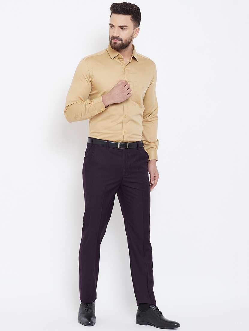 gold solid formal shirt - 16539738 - Standard Image - 3
