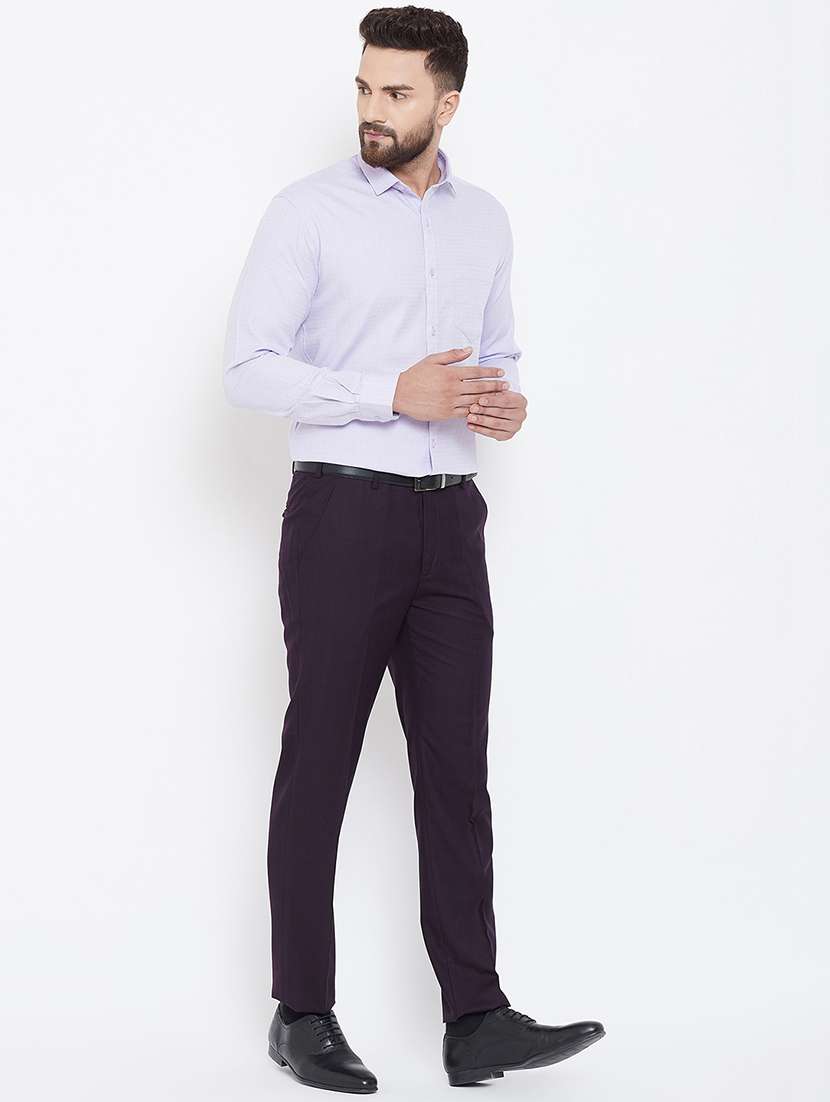 purple self design formal shirt - 16539743 - Standard Image - 3