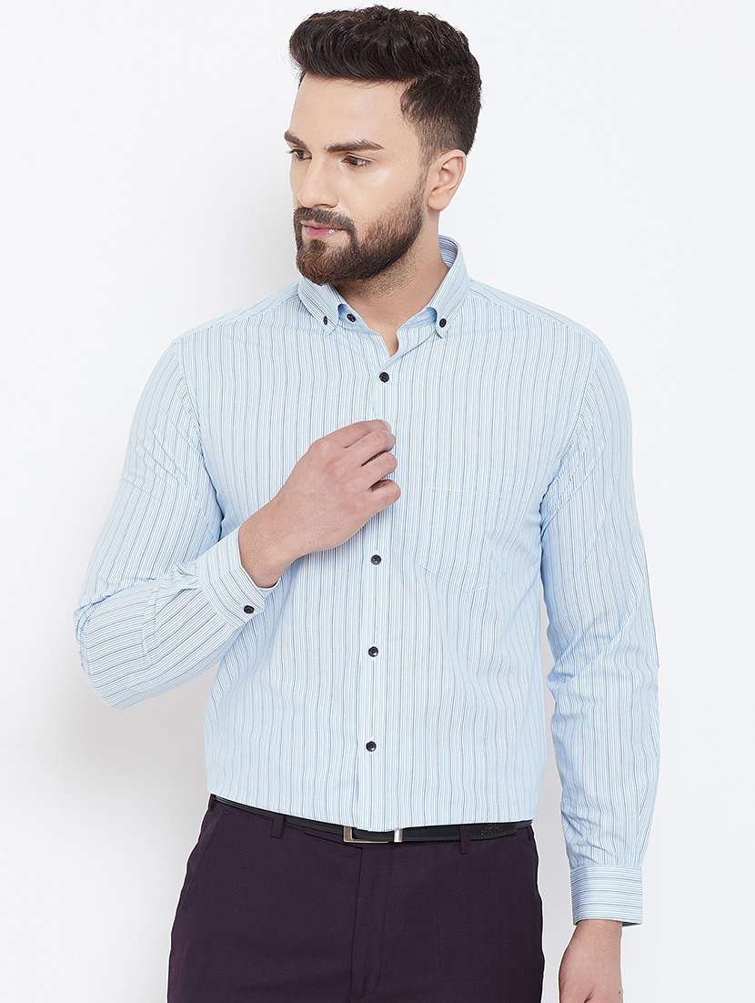 light blue striped formal shirt - 16539754 - Zoom Image - 0